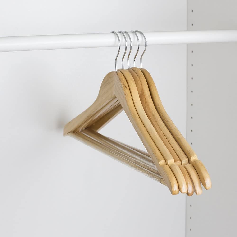 5 Pieces Premium Wooden Hangers with 360-Degree Rotatable Hook