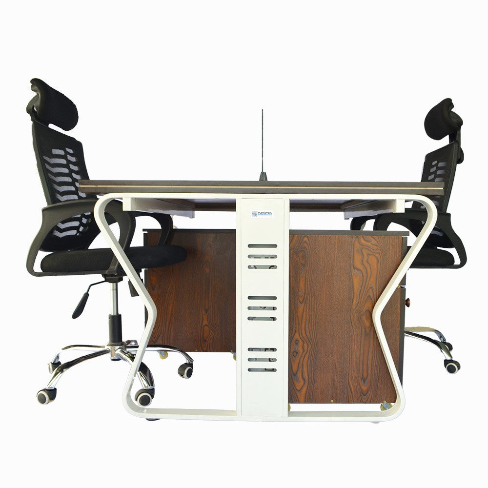 Workstation Office Table for 2 Person with Front Table(FT-001) White