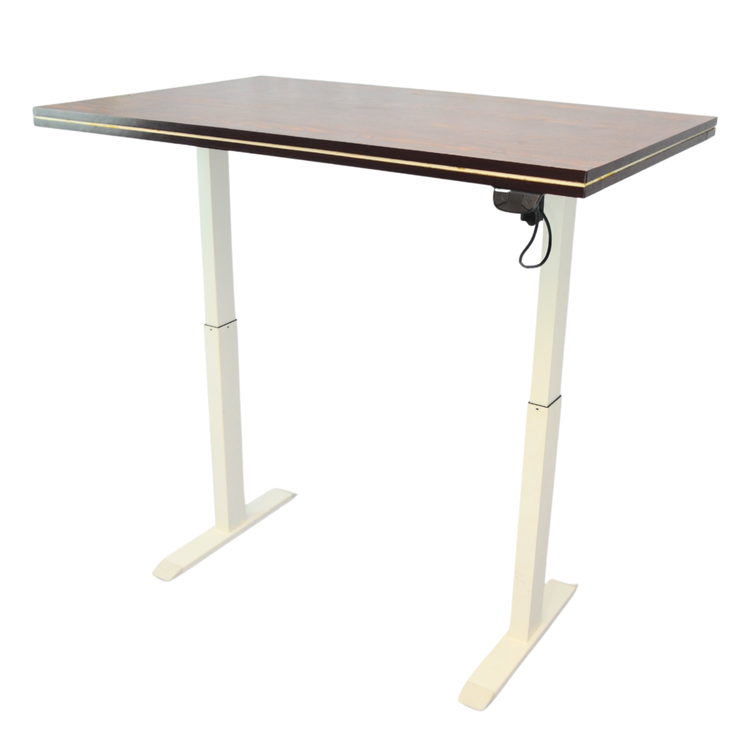Electric Height-Adjustable Elevating Desk (FT-Y100) White Brown Top