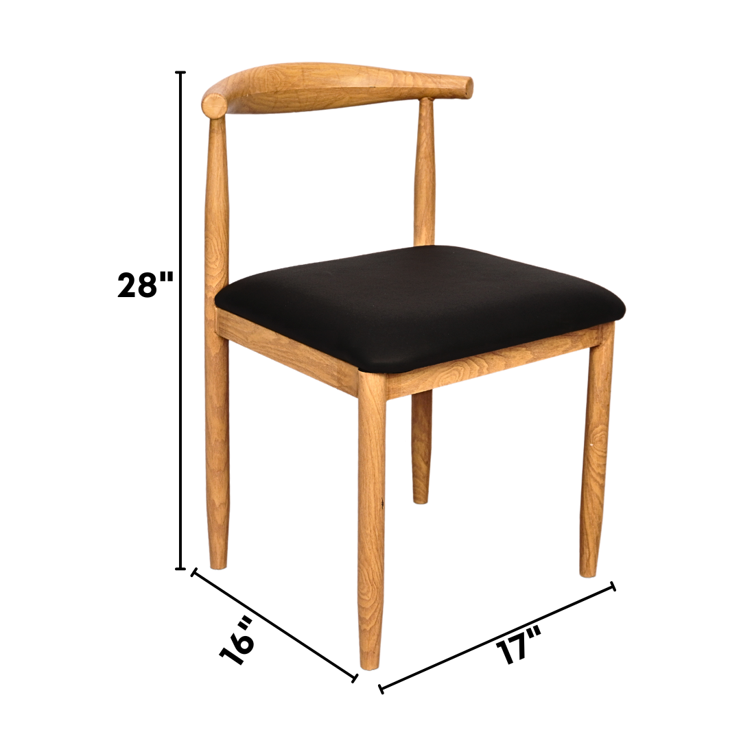 Wooden Grain Metal Chair in Natural Finish with Black Vinyl Seat (FT-WMC01)