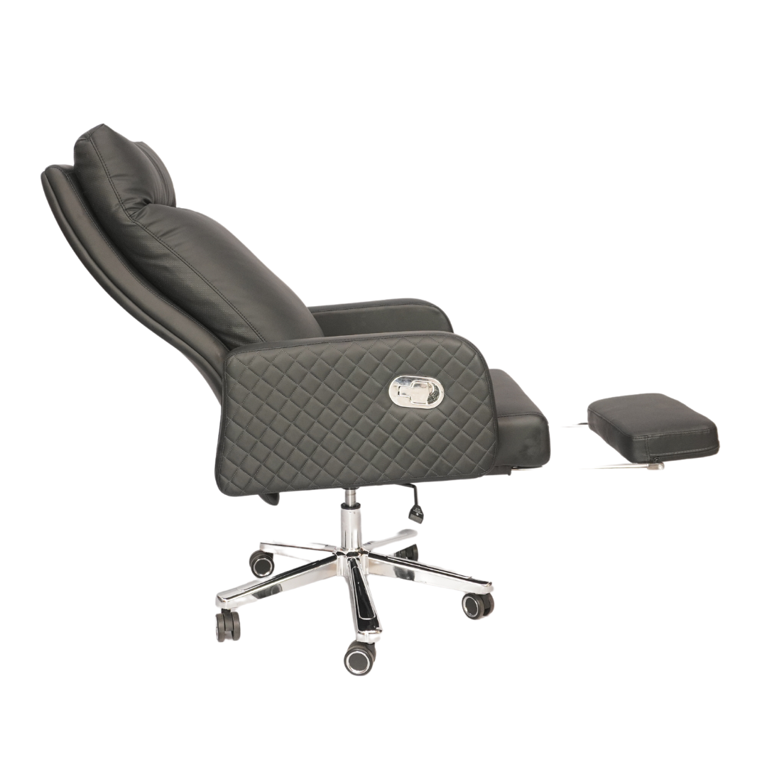 Comfortable Luxury Boss Chair with Footrest (FT-H573) Black