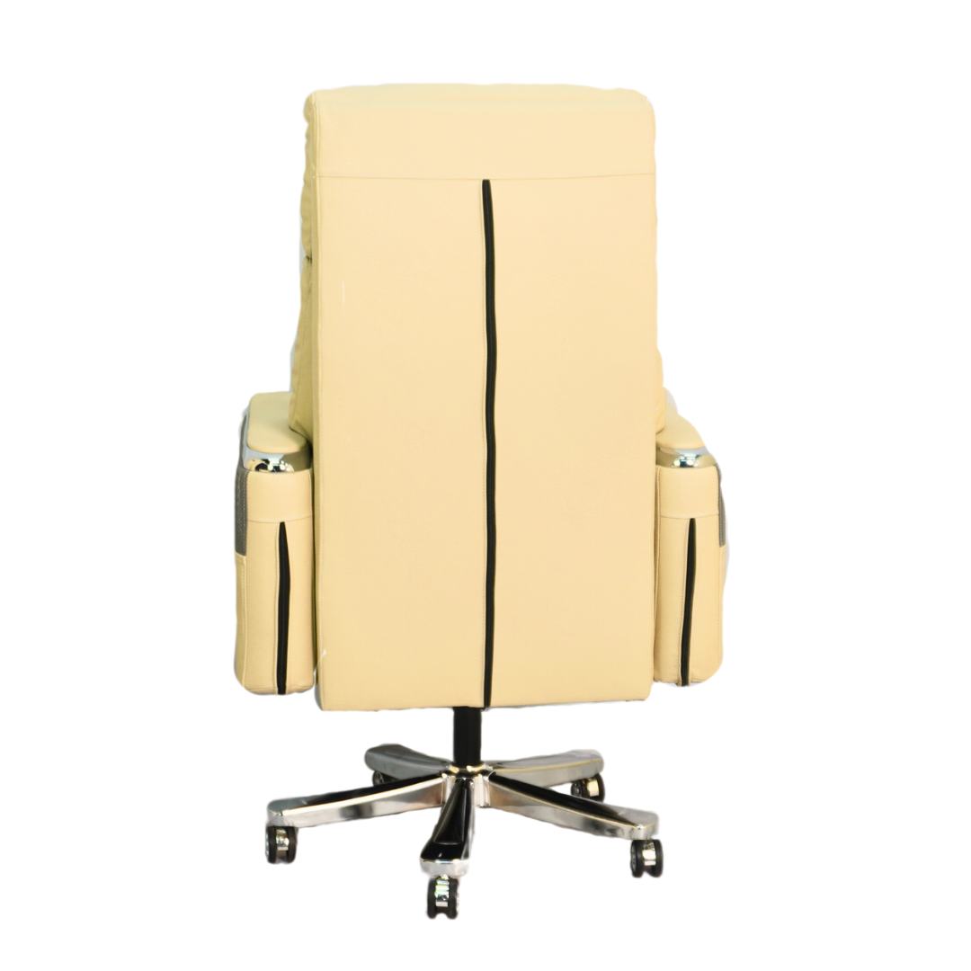 Executive Luxury Boss Chair with Footrest (FT-H0630) Light Cream