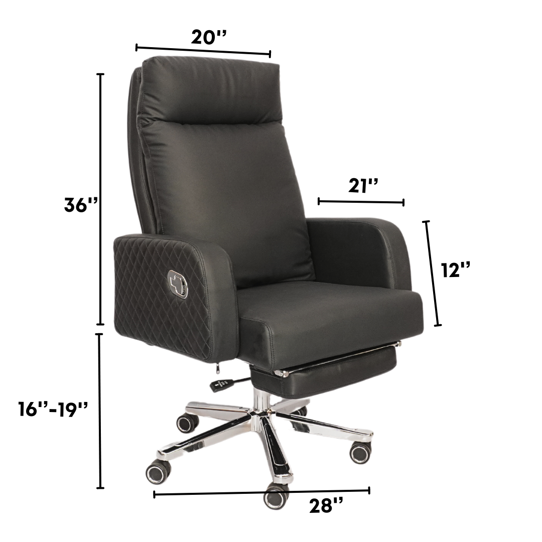 Comfortable Luxury Boss Chair with Footrest (FT-H573) Black