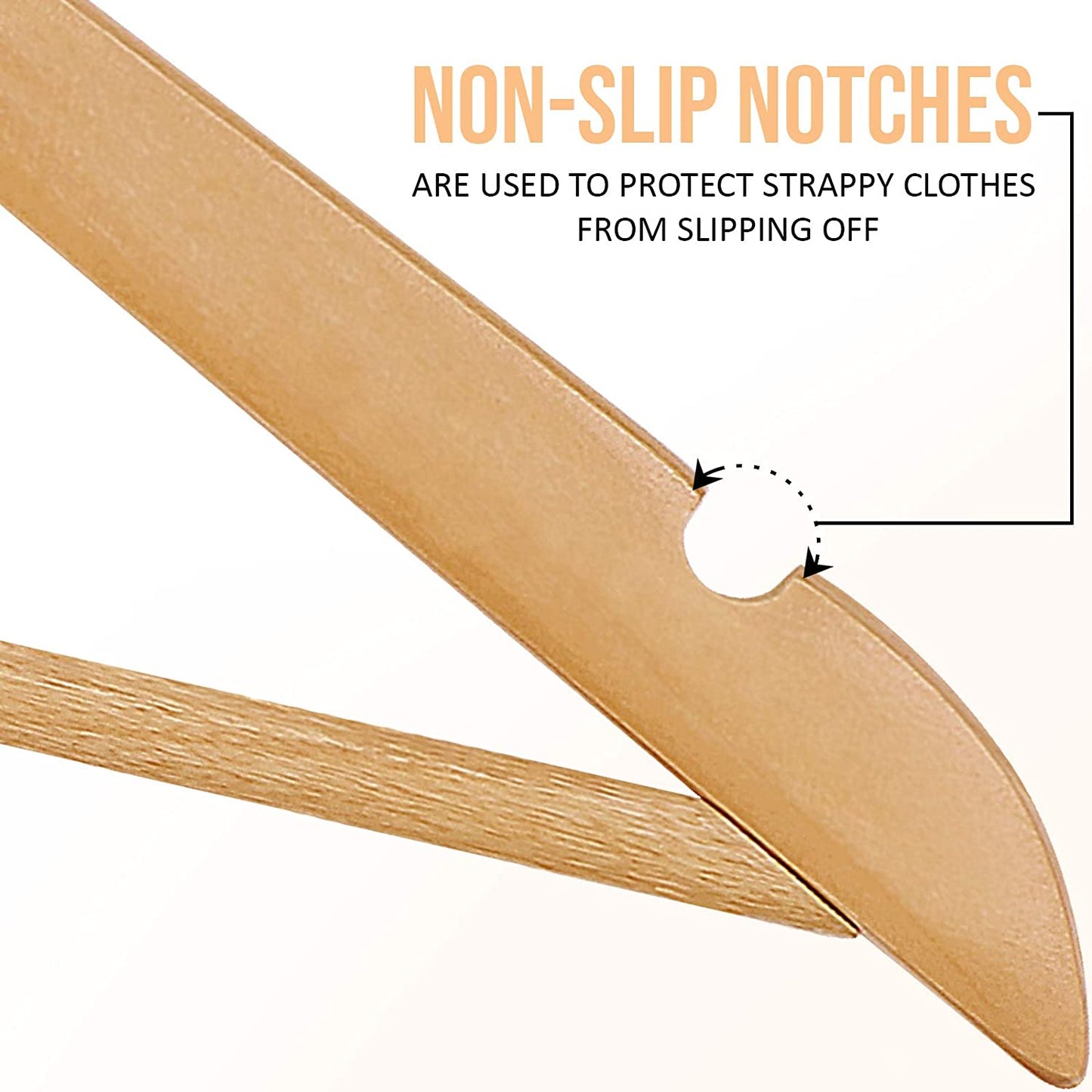 10 Pack Premium Wooden Hangers with 360-Degree Rotatable Hook