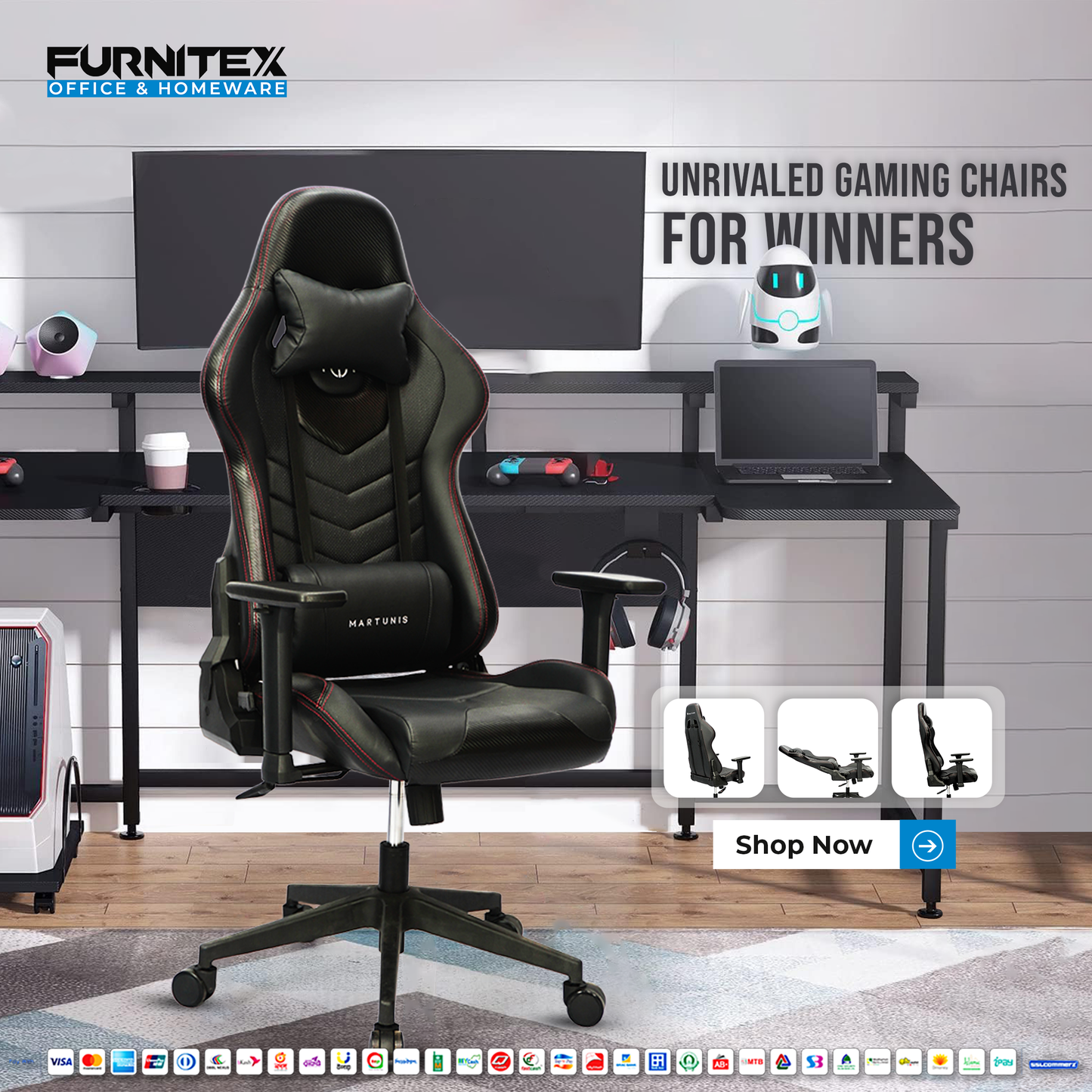 MARTUNIS - Gaming Chair with 4D Armrest (FT-F9042)