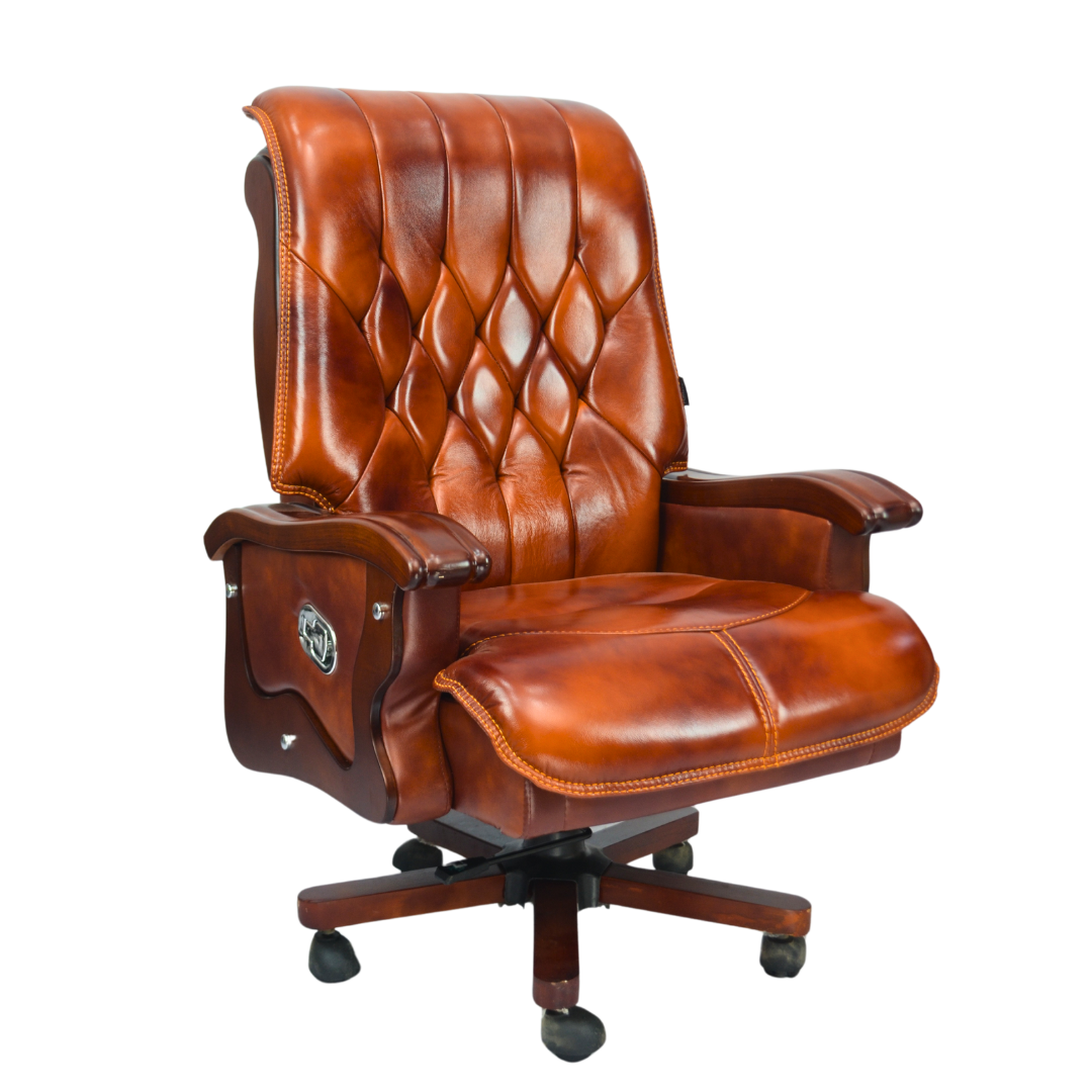 Cowhide Leather Boss Chair (FT-H8052) Front Side View 