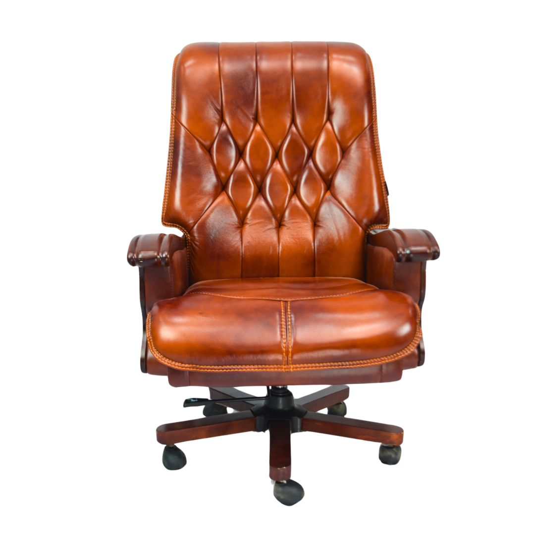 Cowhide Leather Boss Chair (FT-H8052) Front View