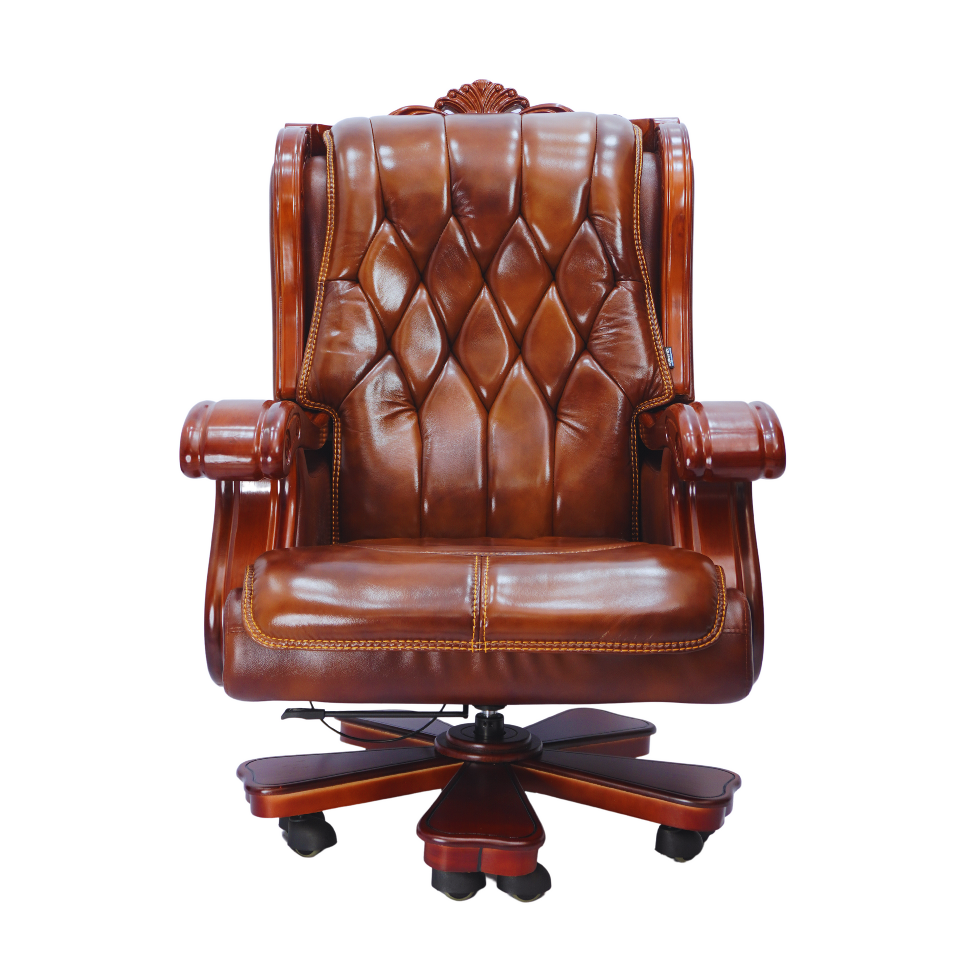 Cowhide Leather Boss Chair Front View