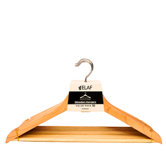 10 Pack Premium Wooden Hangers with 360-Degree Rotatable Hook