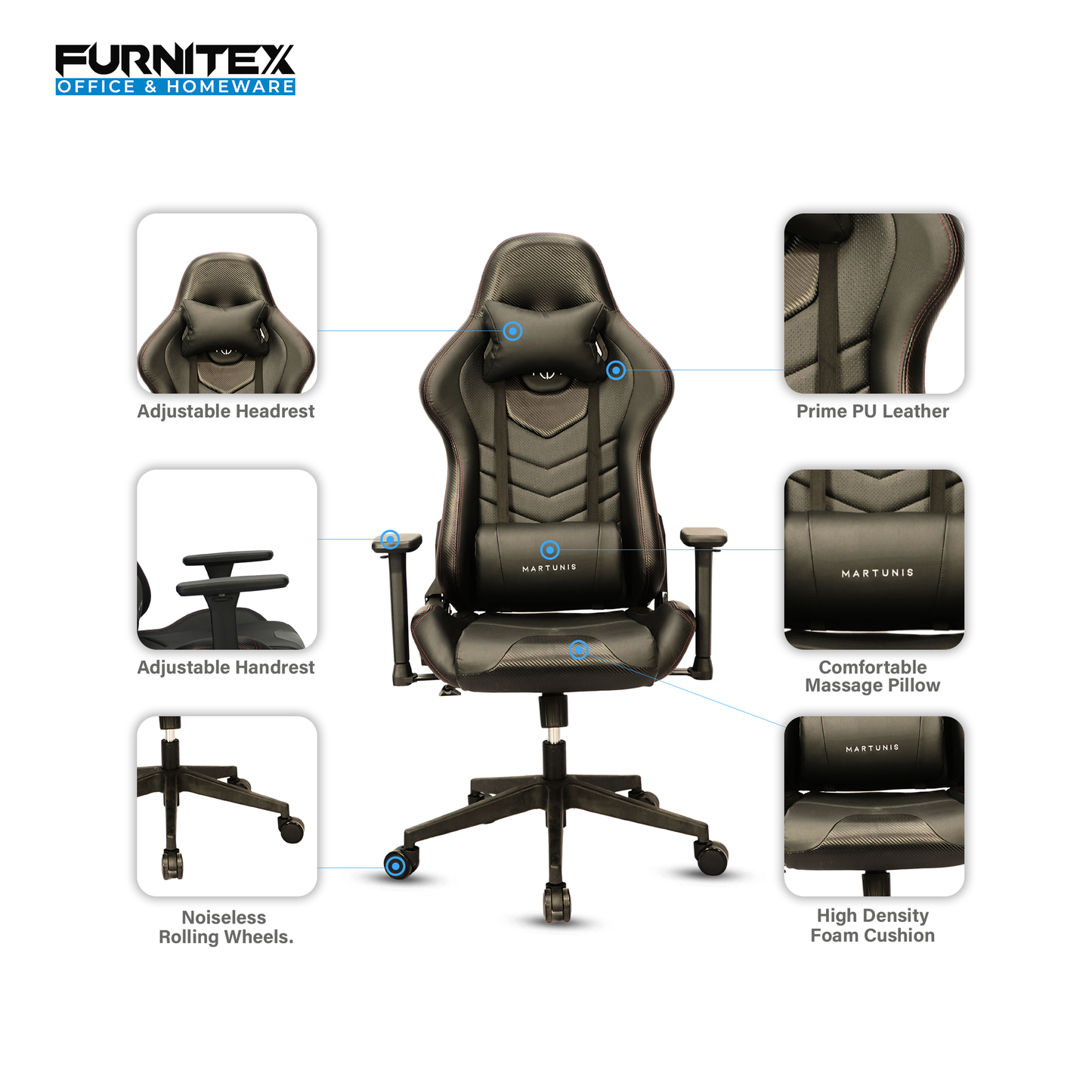 MARTUNIS - Gaming Chair with 4D Armrest (FT-F9042)