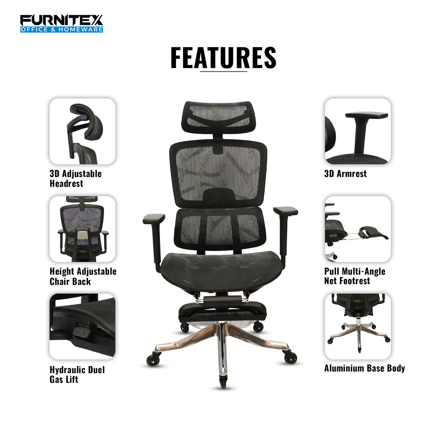 Complete Multifunction Chair (FT-H186) Black