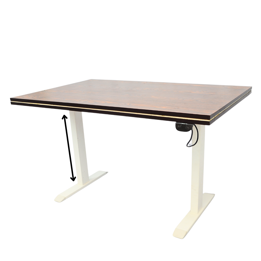 Electric Height-Adjustable Elevating Desk (FT-Y100) White Brown Top