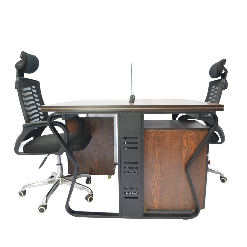 Workstation Office Table for 2 Person with Front Table(FT-003) Black