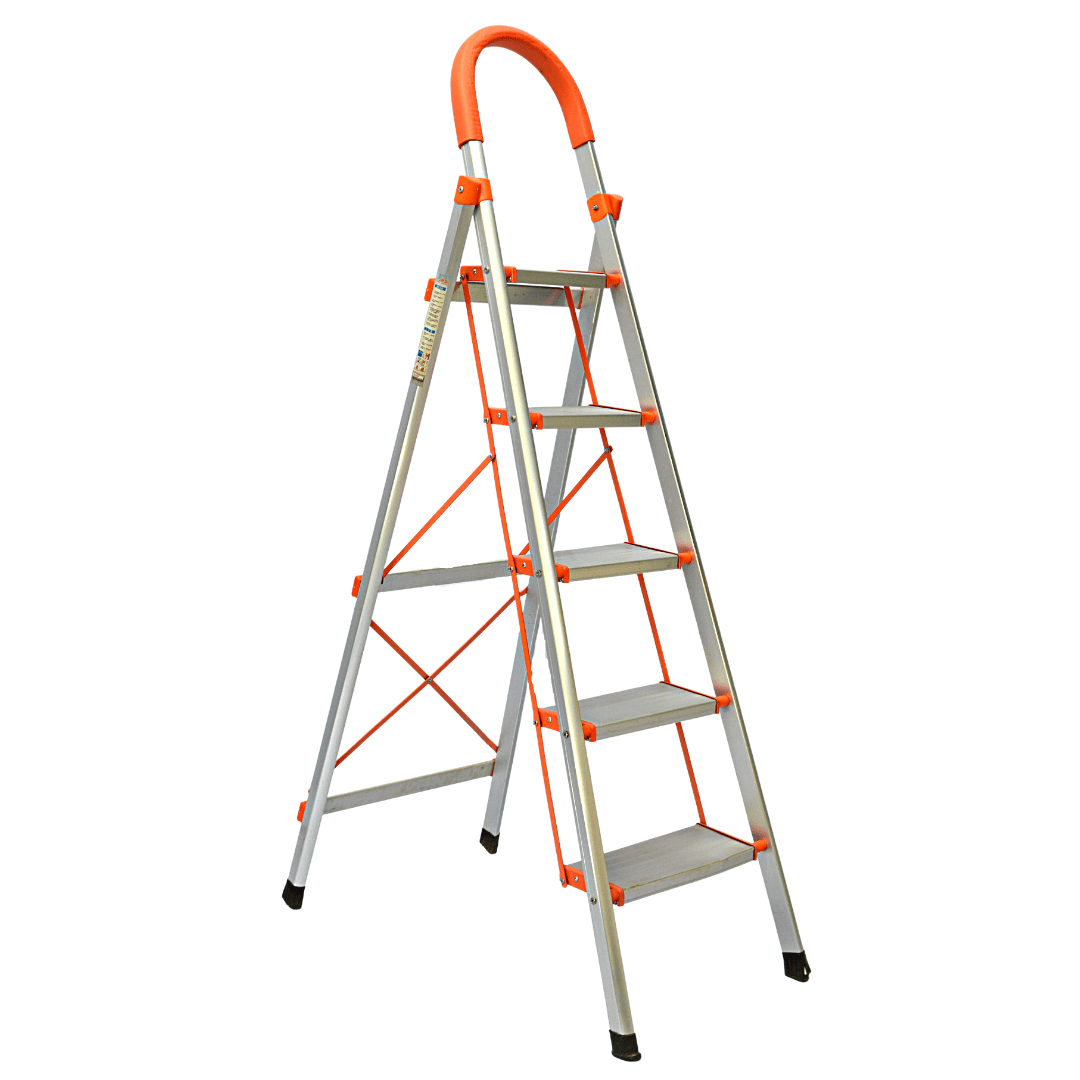 Imported 5 Steps Aluminum Folding Multi-Purpose Extension Ladder with Non-slip Handrail (FT-ALL5)