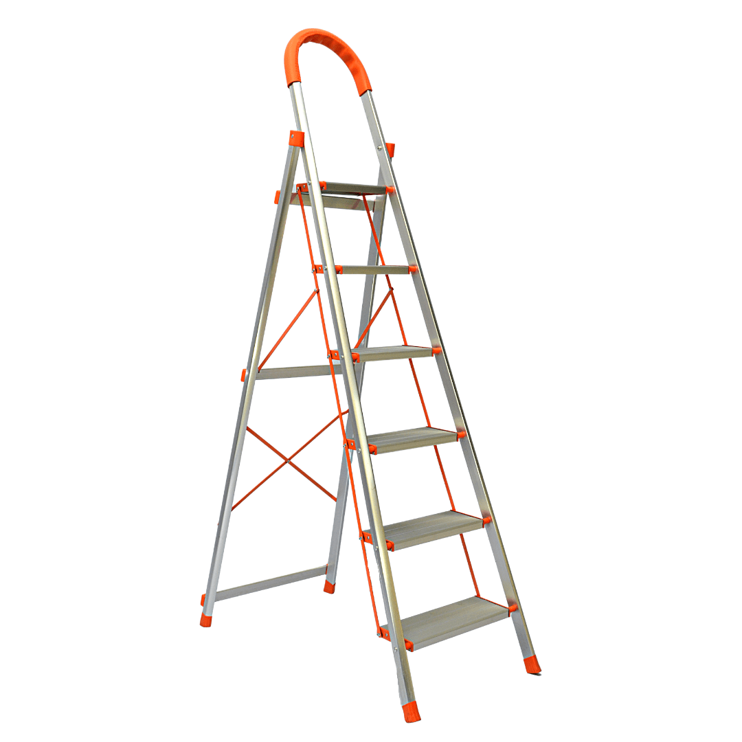 Imported 6 Steps Aluminum Folding Multi-Purpose Extension Ladder with Non-slip Handrail (FT-ALL6)