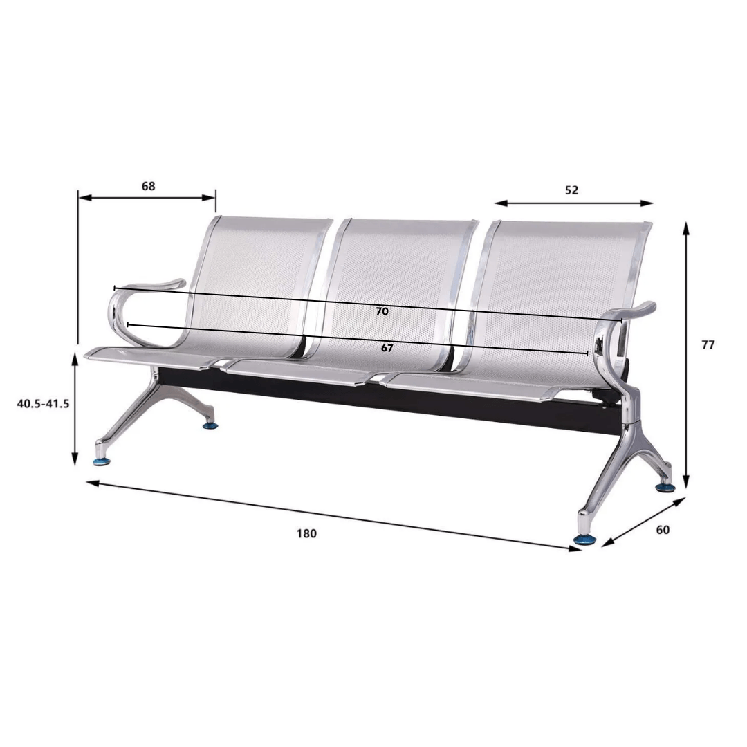Waiting Chair (FT-YA19C) (MS) Silver Gray